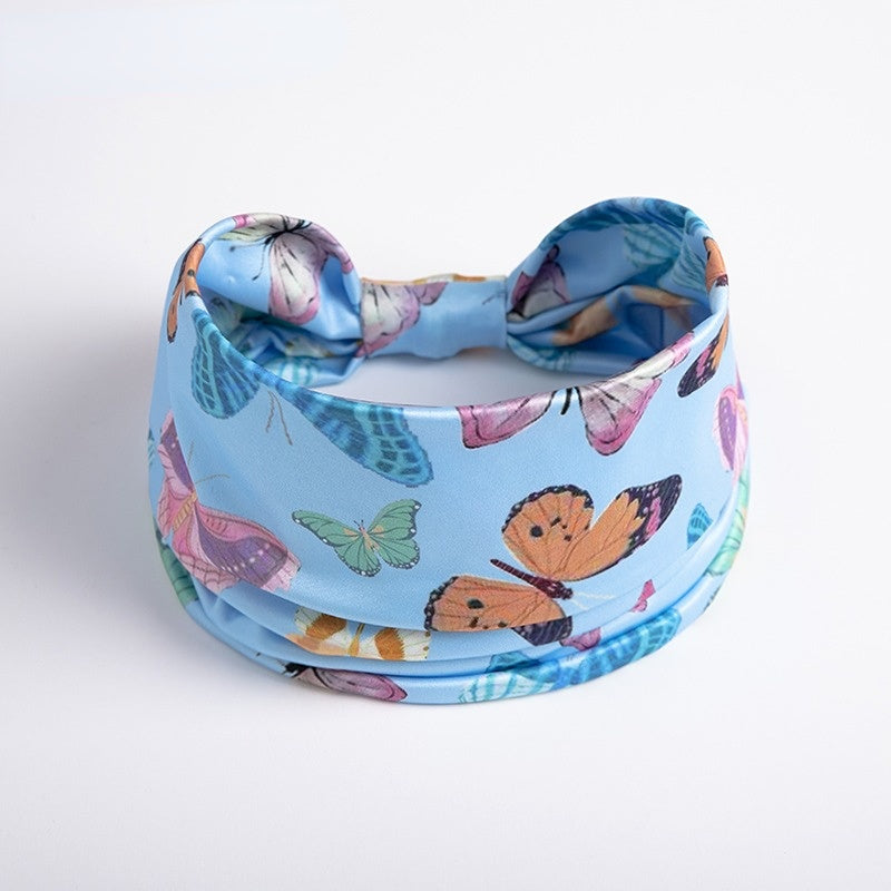 Wholesale 10PCS Butterfly Wide Brim Stretch Fabric Headband