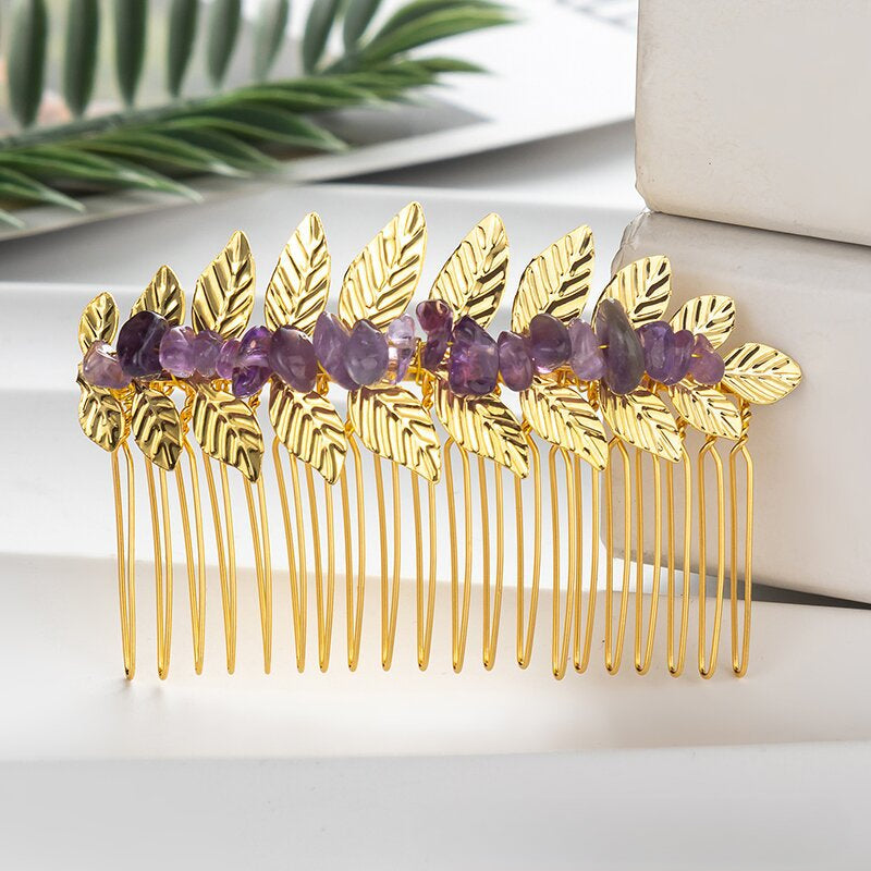 Wholesale Leaf Crystal Hair Combs
