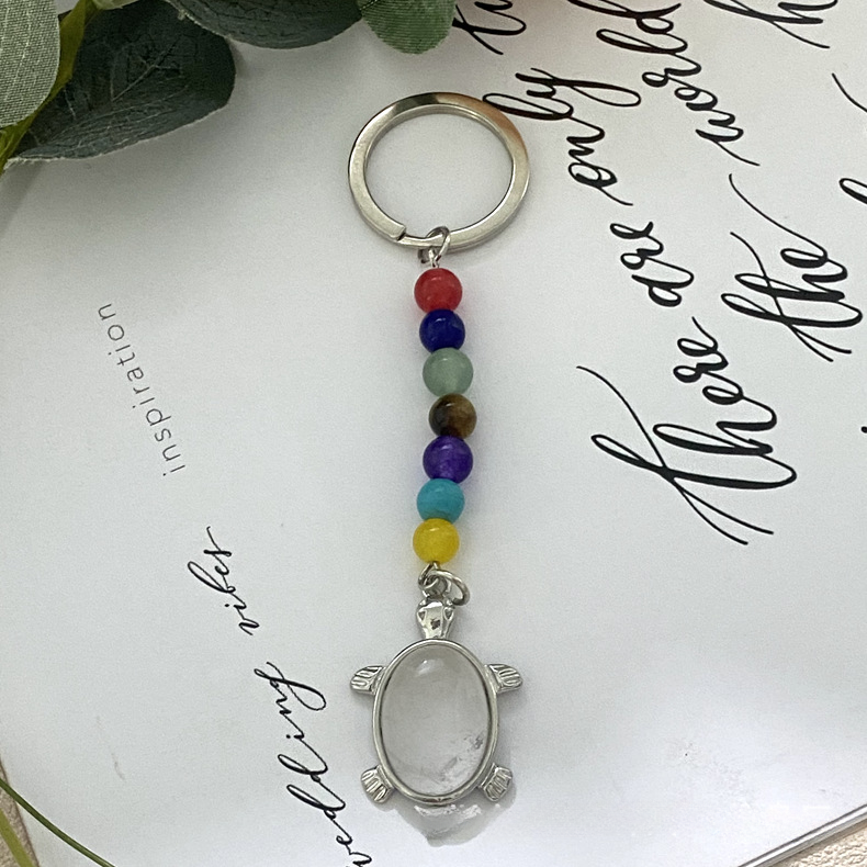 Wholesale Natural Crystal Turtle Keychain