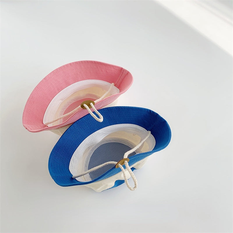 Venta al por mayor algodón Colorblock alfabeto impresión niños cubo sombrero