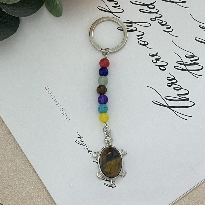 Wholesale Natural Crystal Turtle Keychain