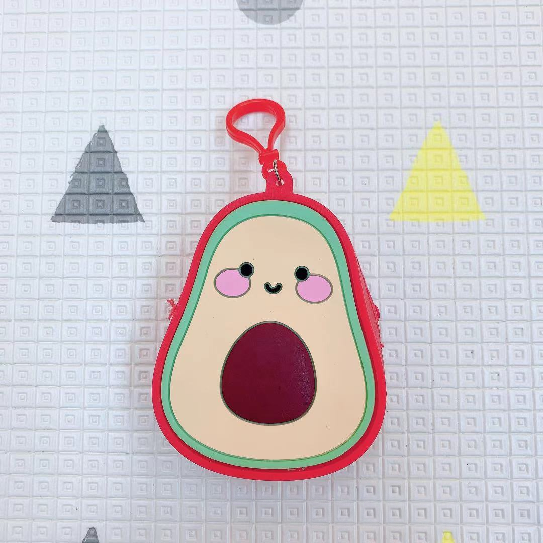 Wholesale Avocado Silicone Coin Purse Keychain