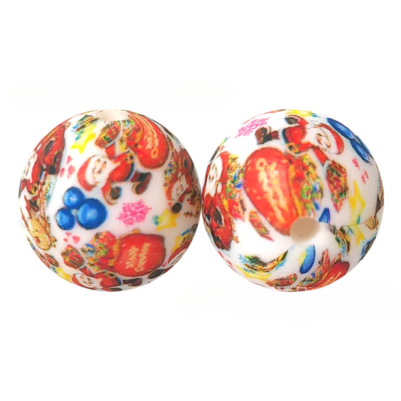 Wholesale 50pcs Cartoon Silicone Christmas Loose Beads