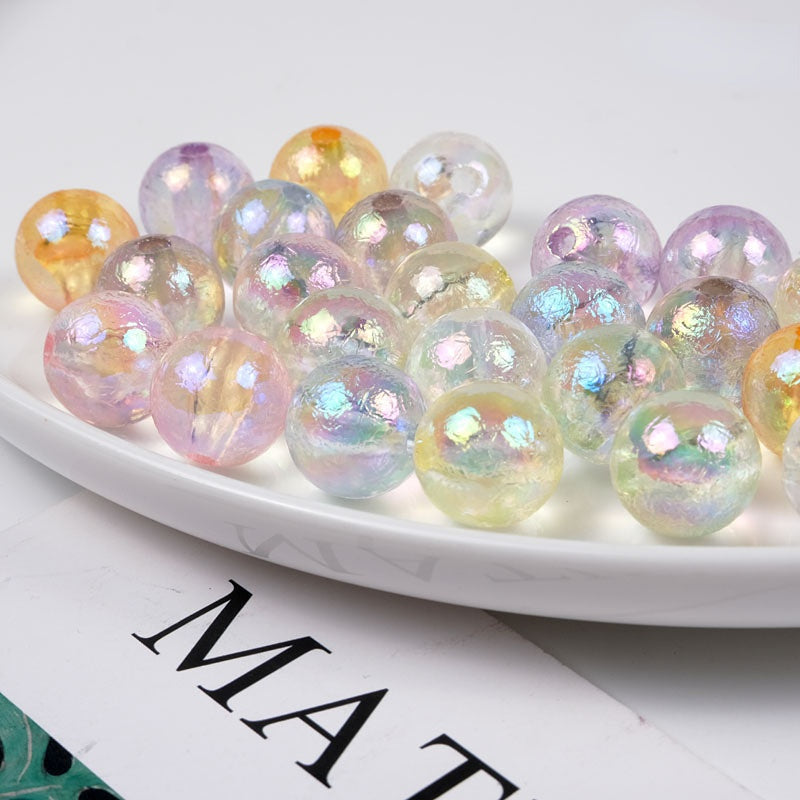 Venta al por mayor, 100 Uds., cuentas acrílicas coloridas de glaciar, 16mm