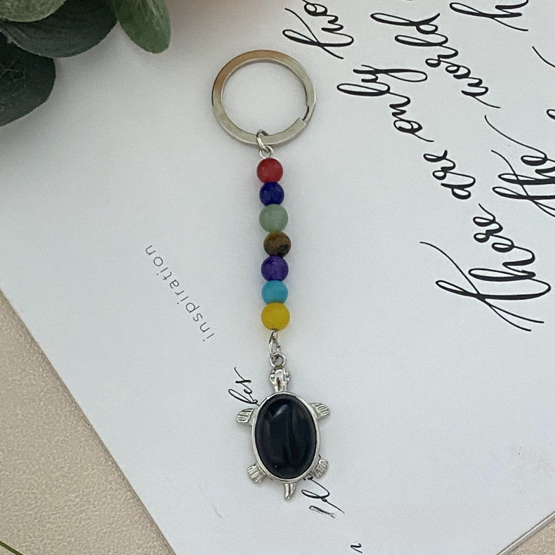 Wholesale Natural Crystal Turtle Keychain