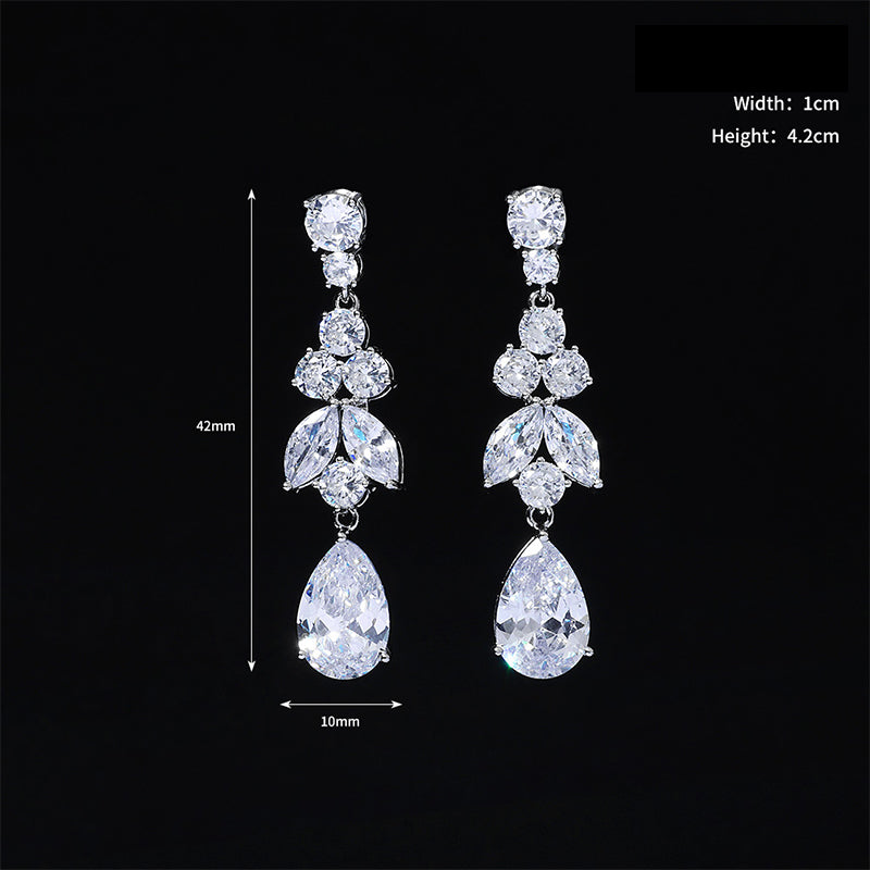 Wholesale Earrings Zircon Girl Earrings Ins Out Daily Versatile OLY-ES-HX001