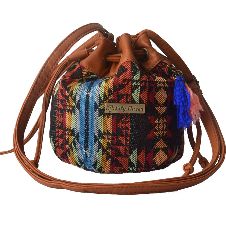 Wholesale Canvas Vintage Western Tassel Shoulder Bag
