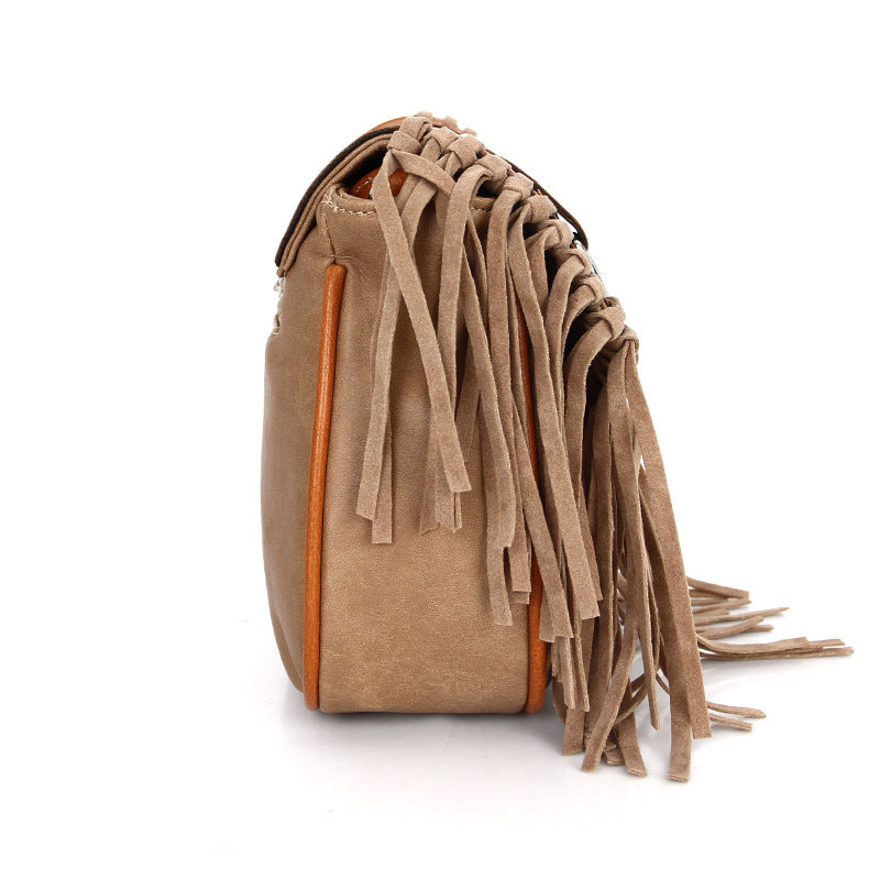 Wholesale PU Bohemian Tassel Shoulder Bag