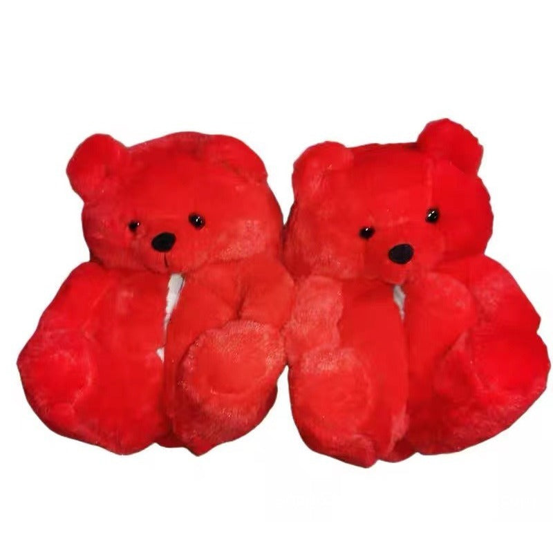 Wholesale Cartoon Teddy Bear Plush Warm Cotton Shoes