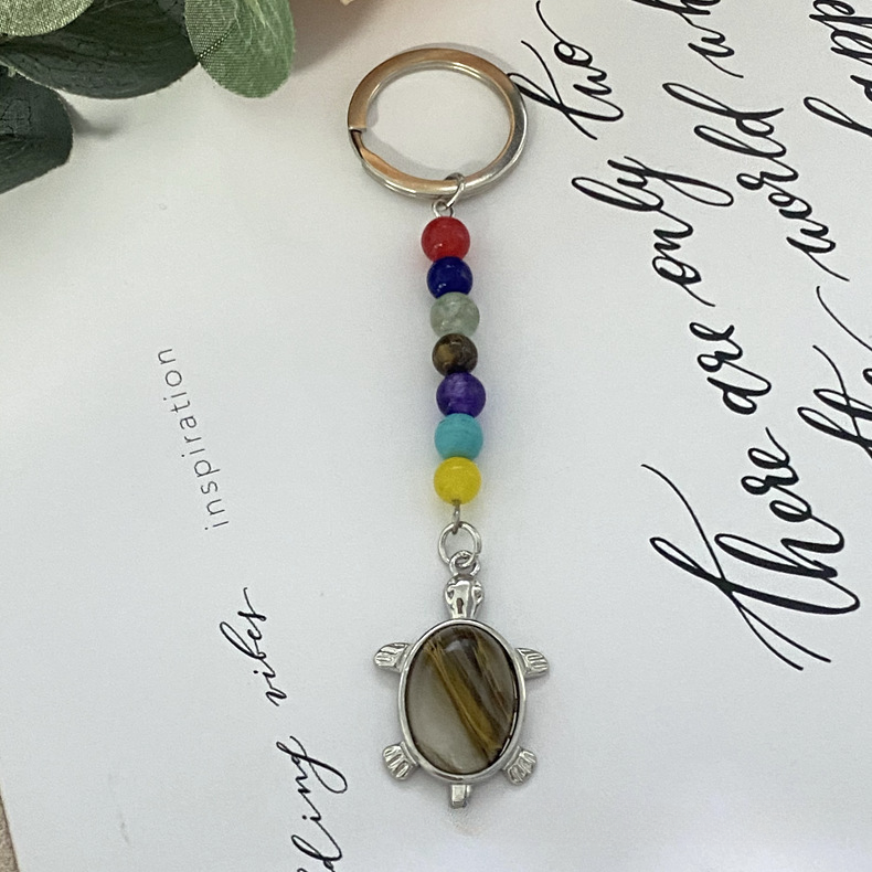 Wholesale Natural Crystal Turtle Keychain