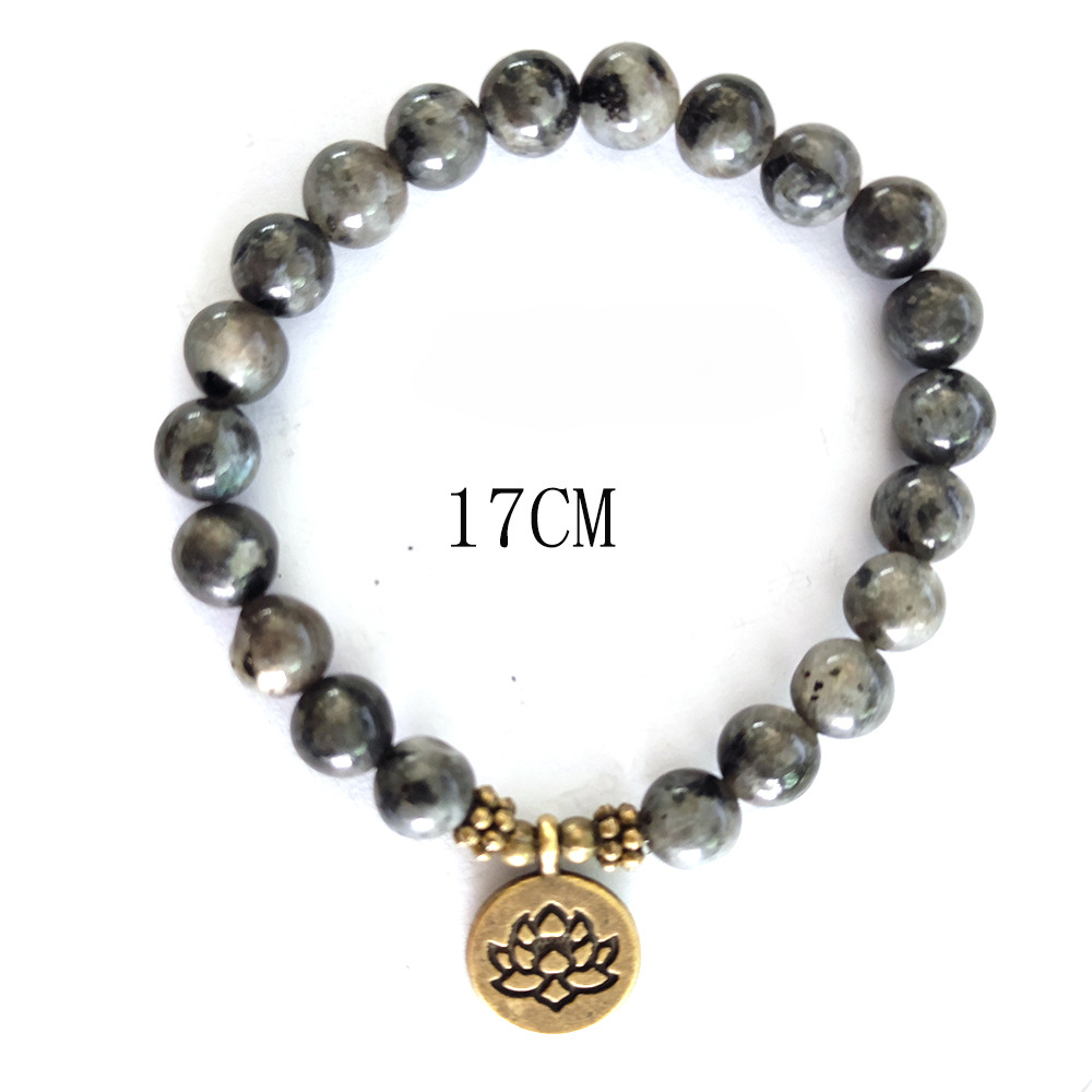 Wholesale Buddha Beads Lotus Yoga Pendant Stone Bracelet