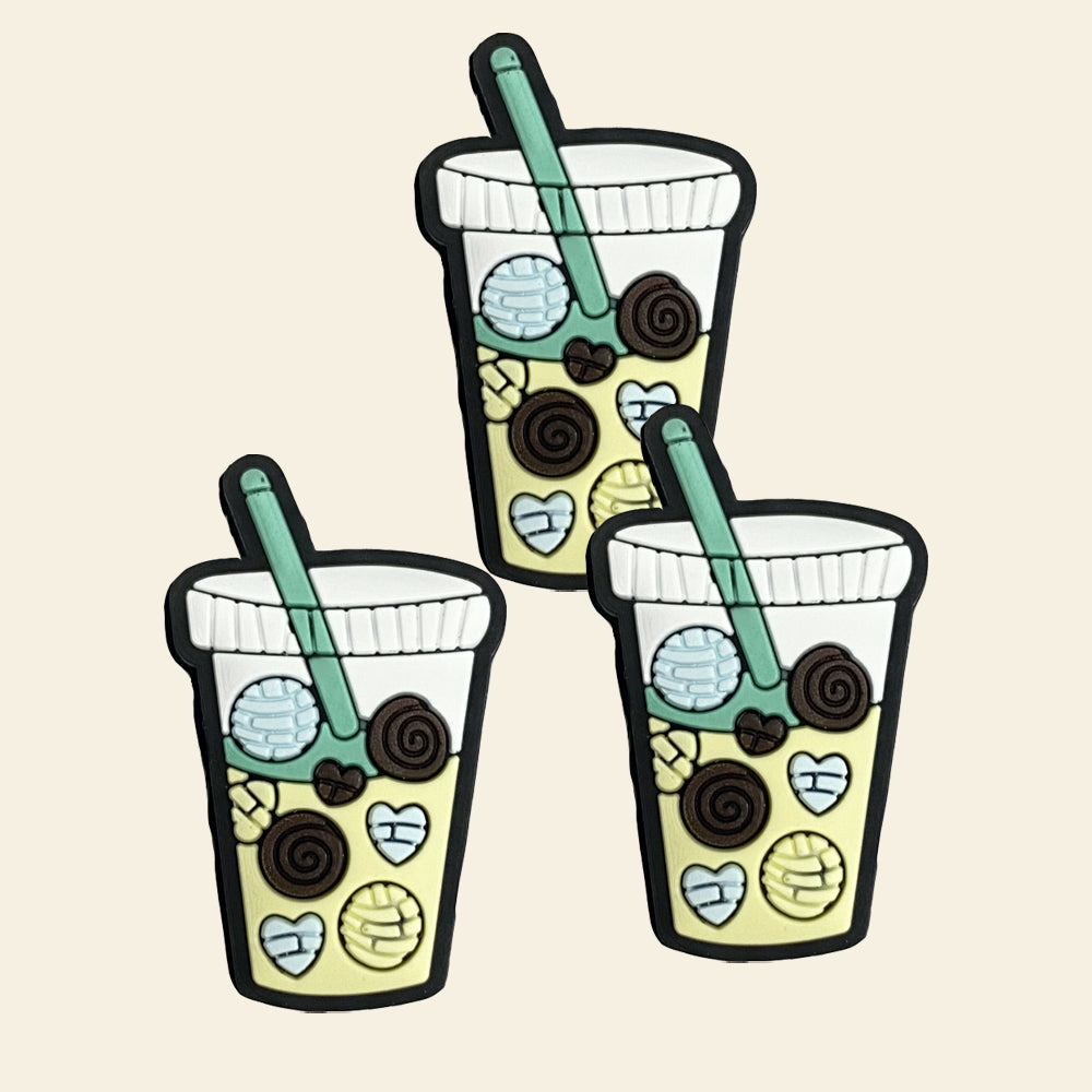 Wholesale 10pcs Cartoon Milk Tea Cup Silicone Focal Beads