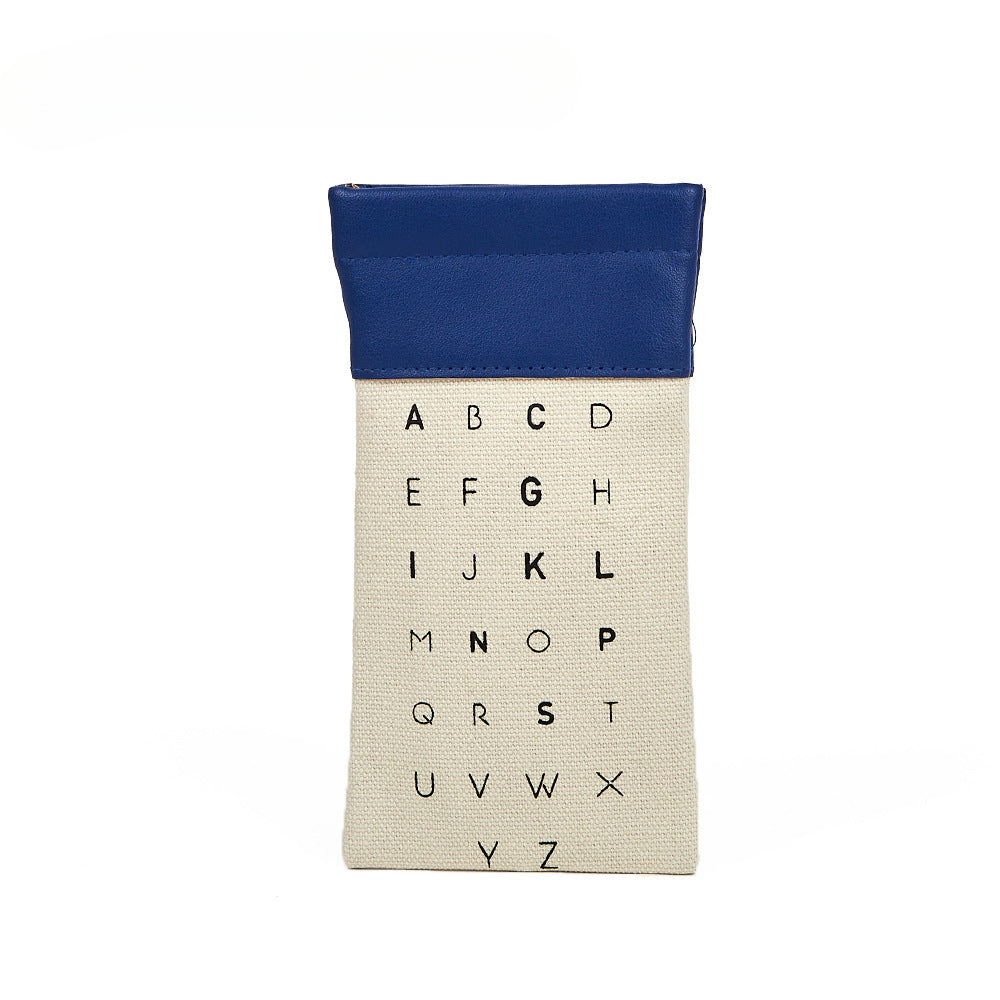 Wholesale Canvas Spliced Letter Glasses Bag
