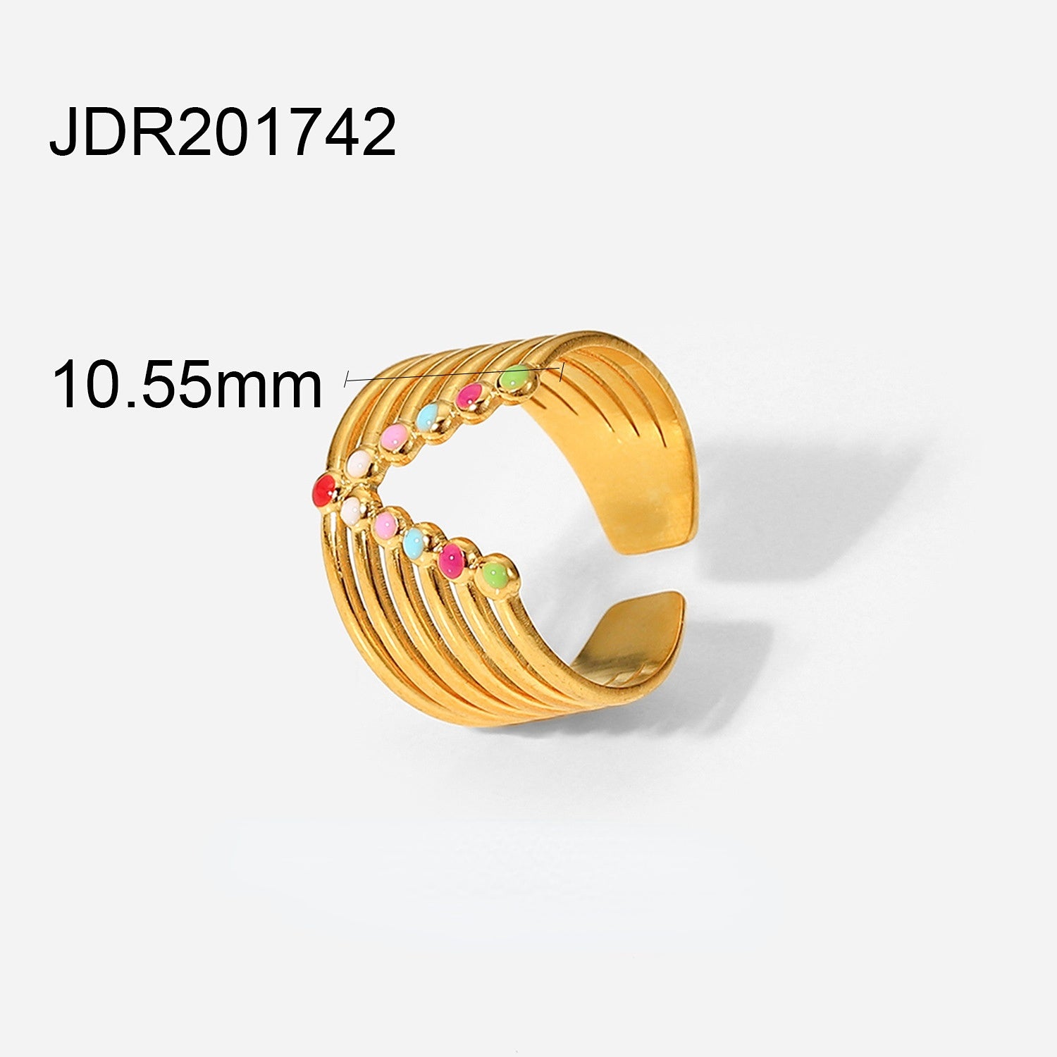 Wholesale 18K Gold Plated Colored Stainless Steel Rings