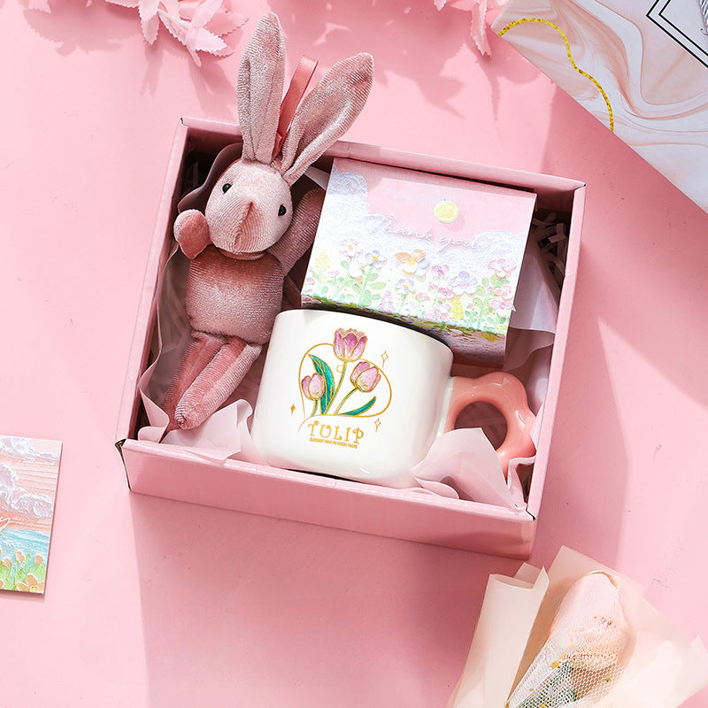 Wholesale Birthday Gift Tulip Ceramic Cup Gift Box
