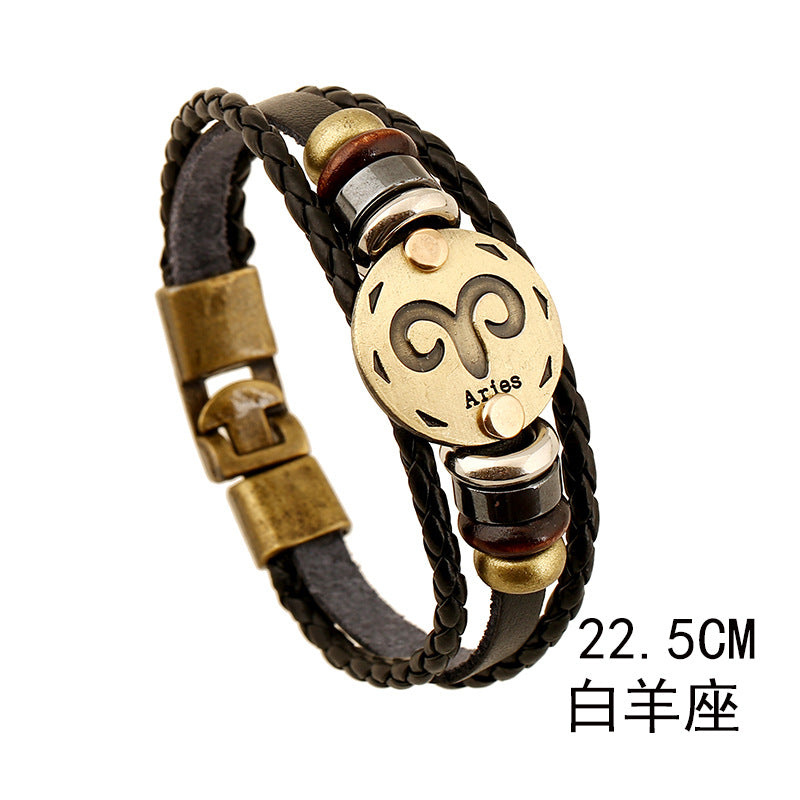 Pulsera De Cuero Del Zodiaco al por mayor