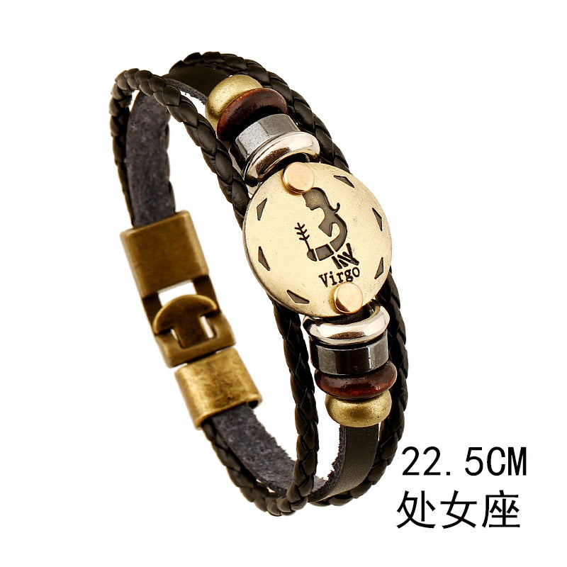 Pulsera De Cuero Del Zodiaco al por mayor