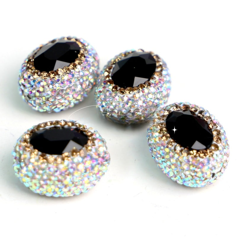 Wholesale Pigeon Egg Clay Inlaid with Diamond Straight Hole Diamond Beads