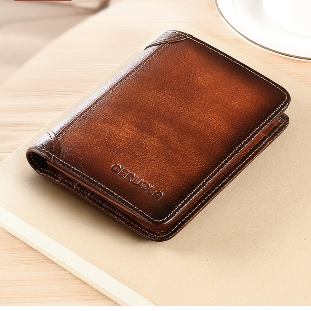Wholesale Short and Ultra-thin Genuine Leather Wallet