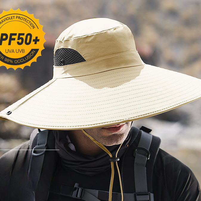 Wholesale polyester fiber UV protection bucket hat black camouflage