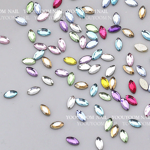 Wholesale 100PCS/Pack 6MM Glass Flat Nail Diamond Beads