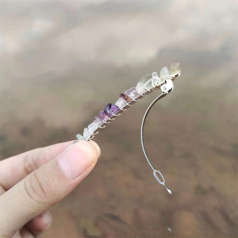 Wholesale Natural Crystal Gravel Metal Hair Clips