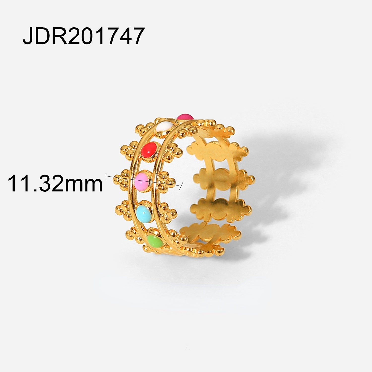 Wholesale 18K Gold Plated Colored Stainless Steel Rings
