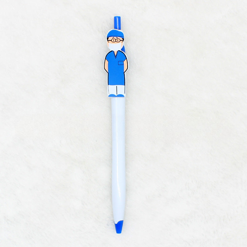 Wholesale Cartoon Plastic Doctor Nurse Pen Clip Ballpoint Pen