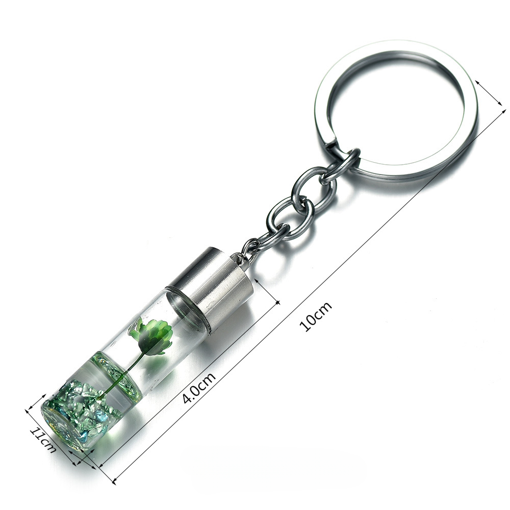 Wholesale Mother's Day Plant Dried Flower Glass Vase Keychain