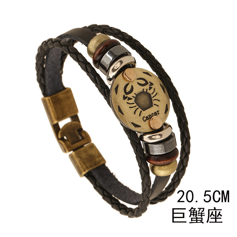 Pulsera De Cuero Del Zodiaco al por mayor