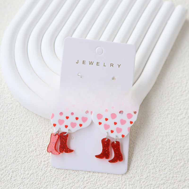 Wholesale Acrylic Quirky Polka Dot Rooster Earrings
