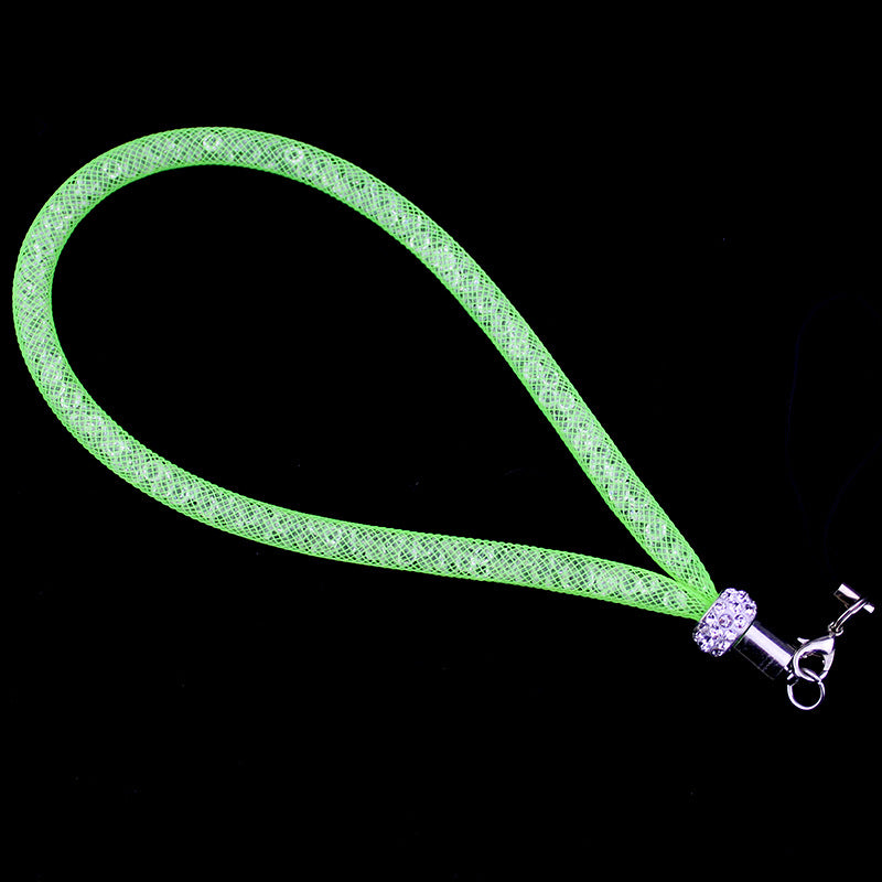 Keychain de cordón de la red de pesca de diamantes de imitación