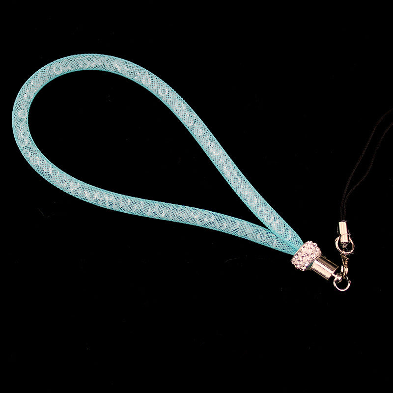 Keychain de cordón de la red de pesca de diamantes de imitación