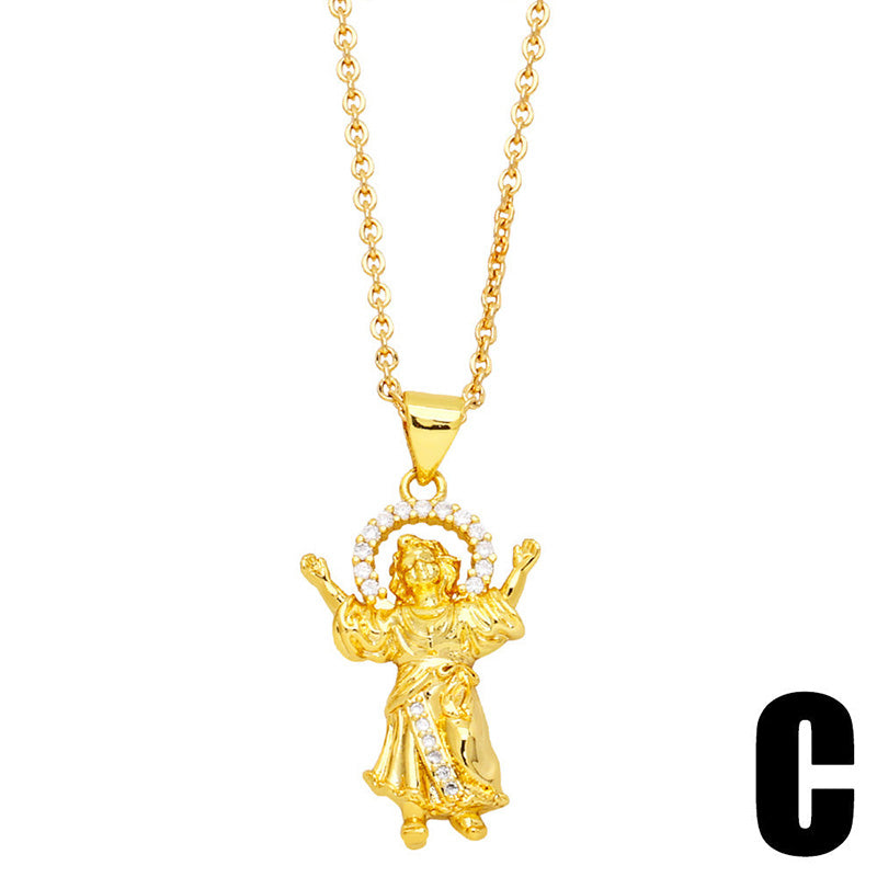 Wholesale Necklace Copper-plated 18K Gold Zircon OLY-NE-AS009