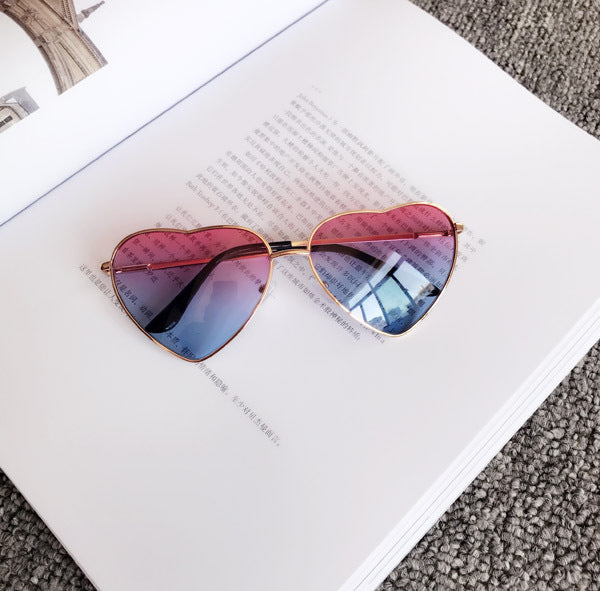 Wholesale PC Ladies Peach Heart Transparent Sunglasses