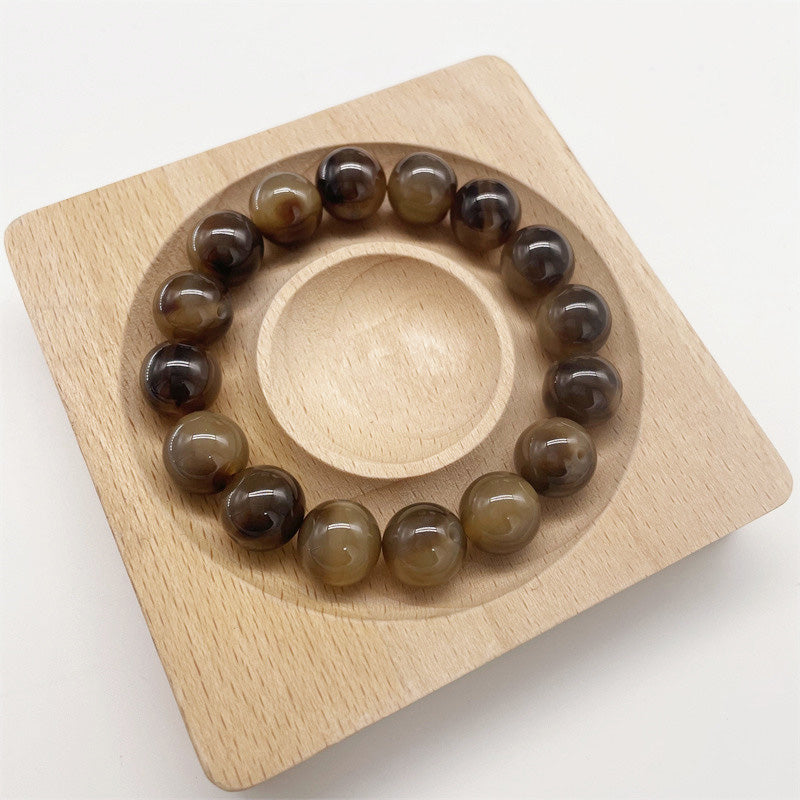 Wholesale 20pcs Beads Resin 12mm Double Color Straight Hole Streamer Bead  OLY-BDS-XH003