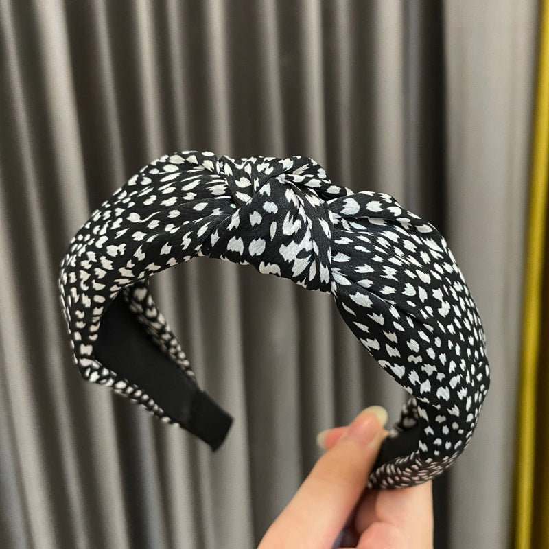 Wholesale Fabric Wide Edge Leopard Print Hair Bands