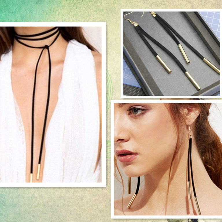 Wholesale Suede Free Adjustment Sweater Necklace