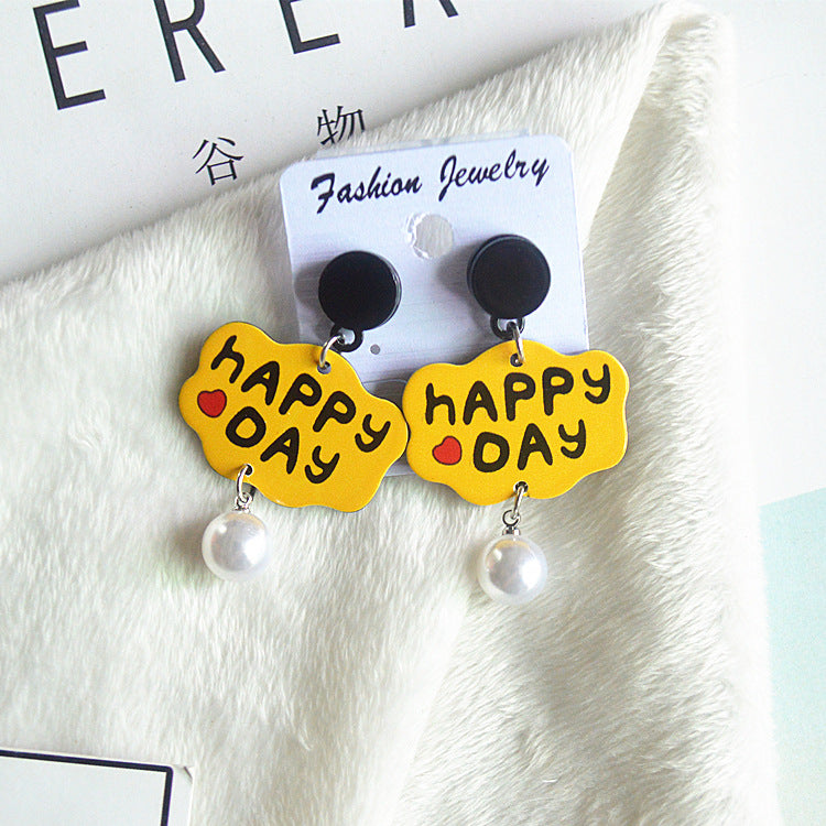 Aretes De Acrílico Con Letras De Corazón De Lápiz Labial al por mayor