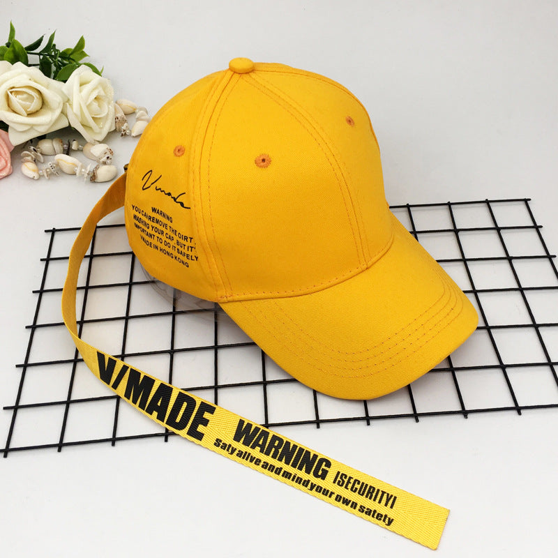 Wholesale Cotton Small Yellow Cap Streamer Baseball Cap