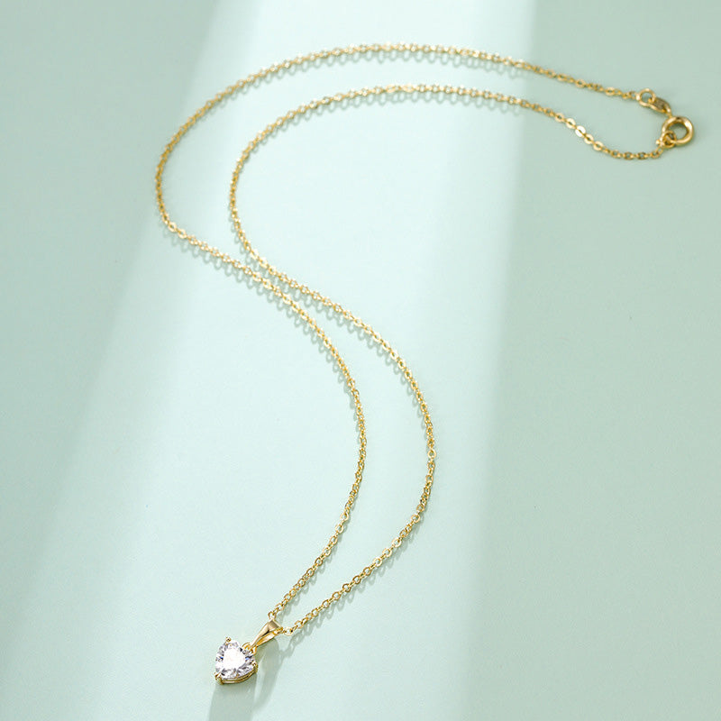 Wholesale Heart Shape Zircon Simple Necklace OLY-NE-XP001