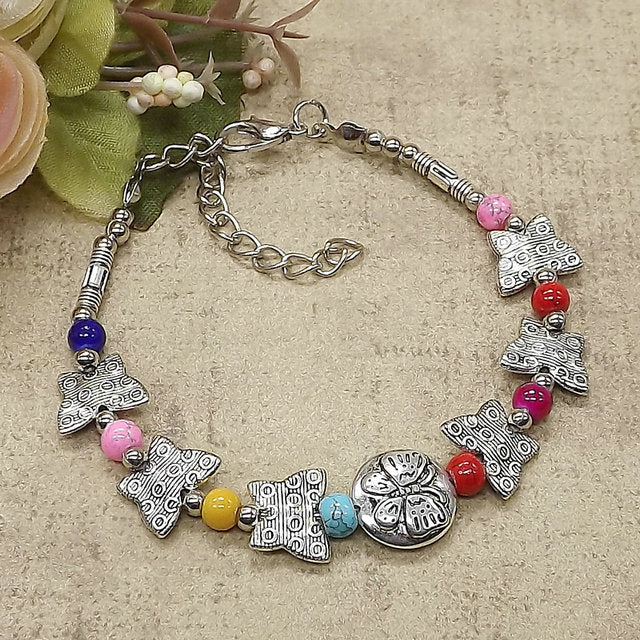 Wholesale Ethnic Silver Beads Alloy Bracelet