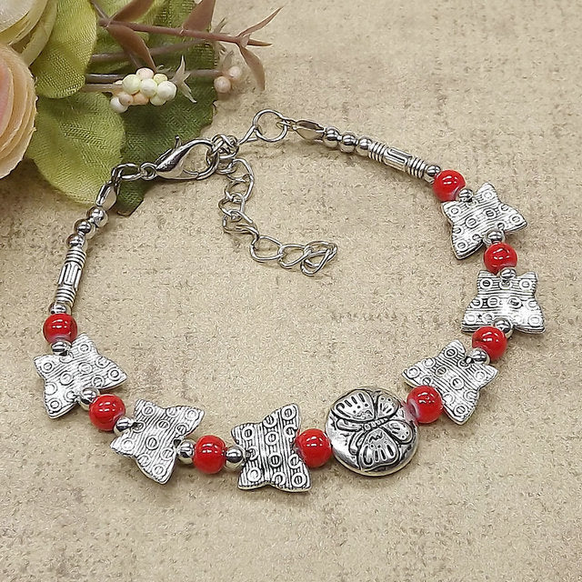 Wholesale Ethnic Silver Beads Alloy Bracelet