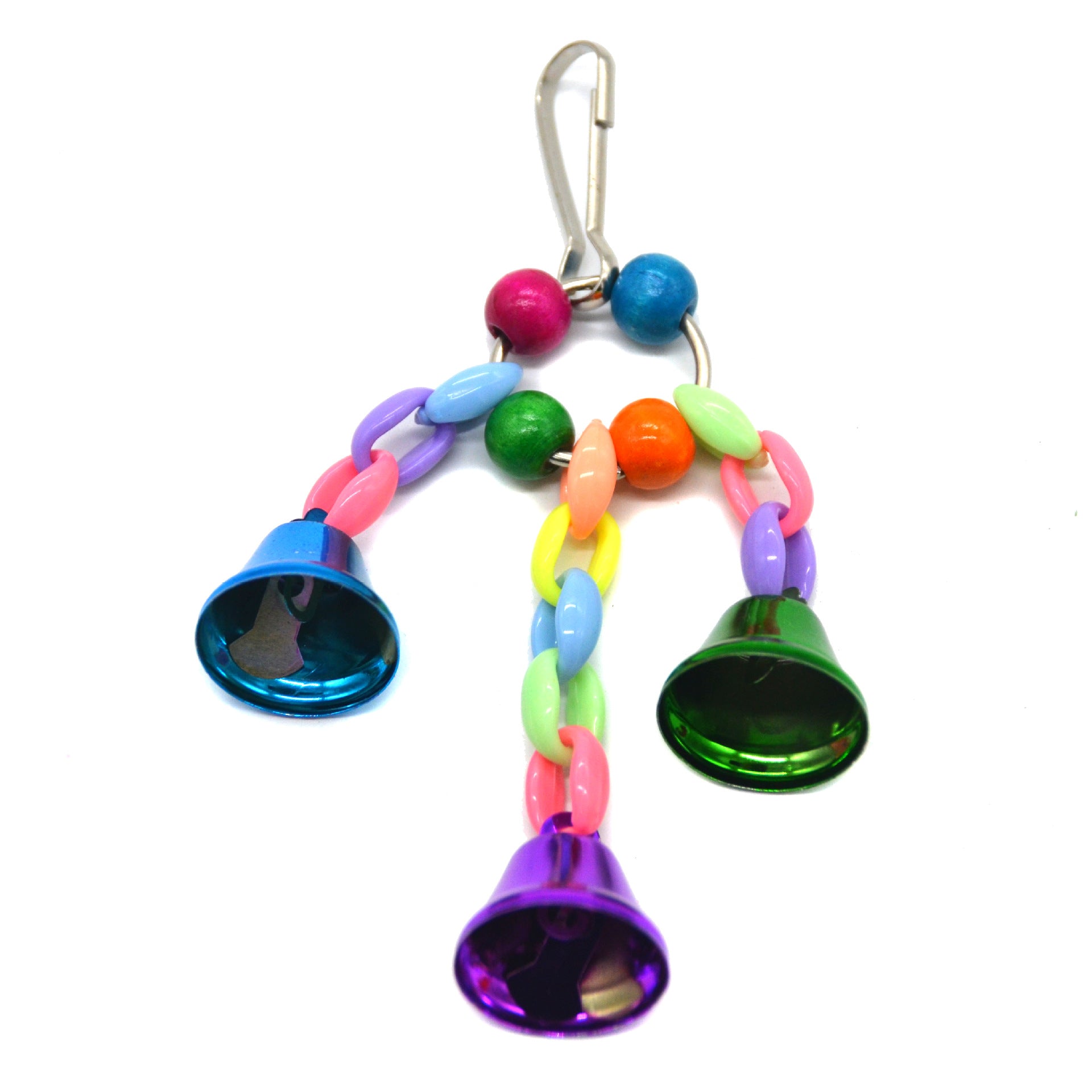 Wholesale Stainless Steel Colorful Beads Bell String Parrot Chewing Toys