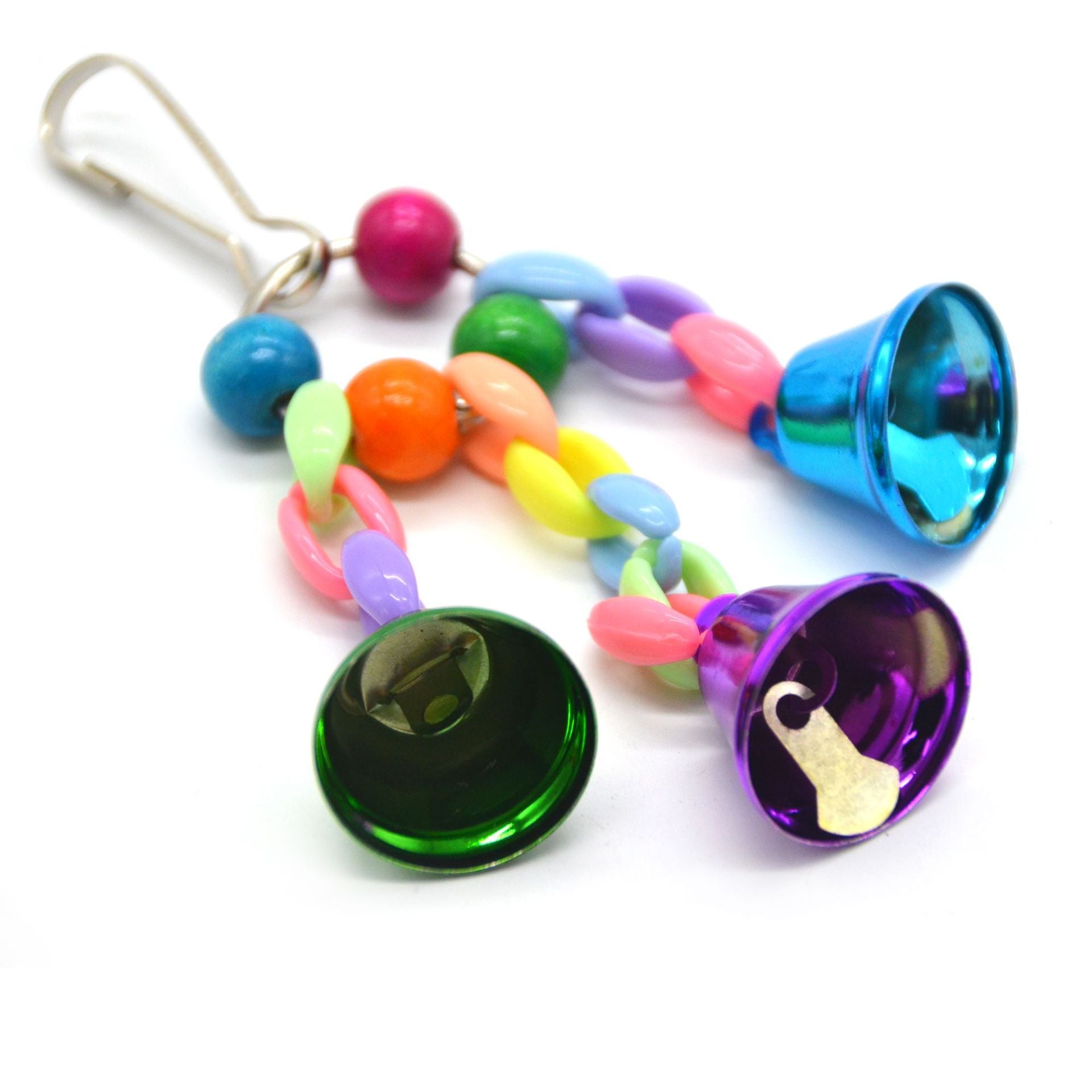 Wholesale Stainless Steel Colorful Beads Bell String Parrot Chewing Toys