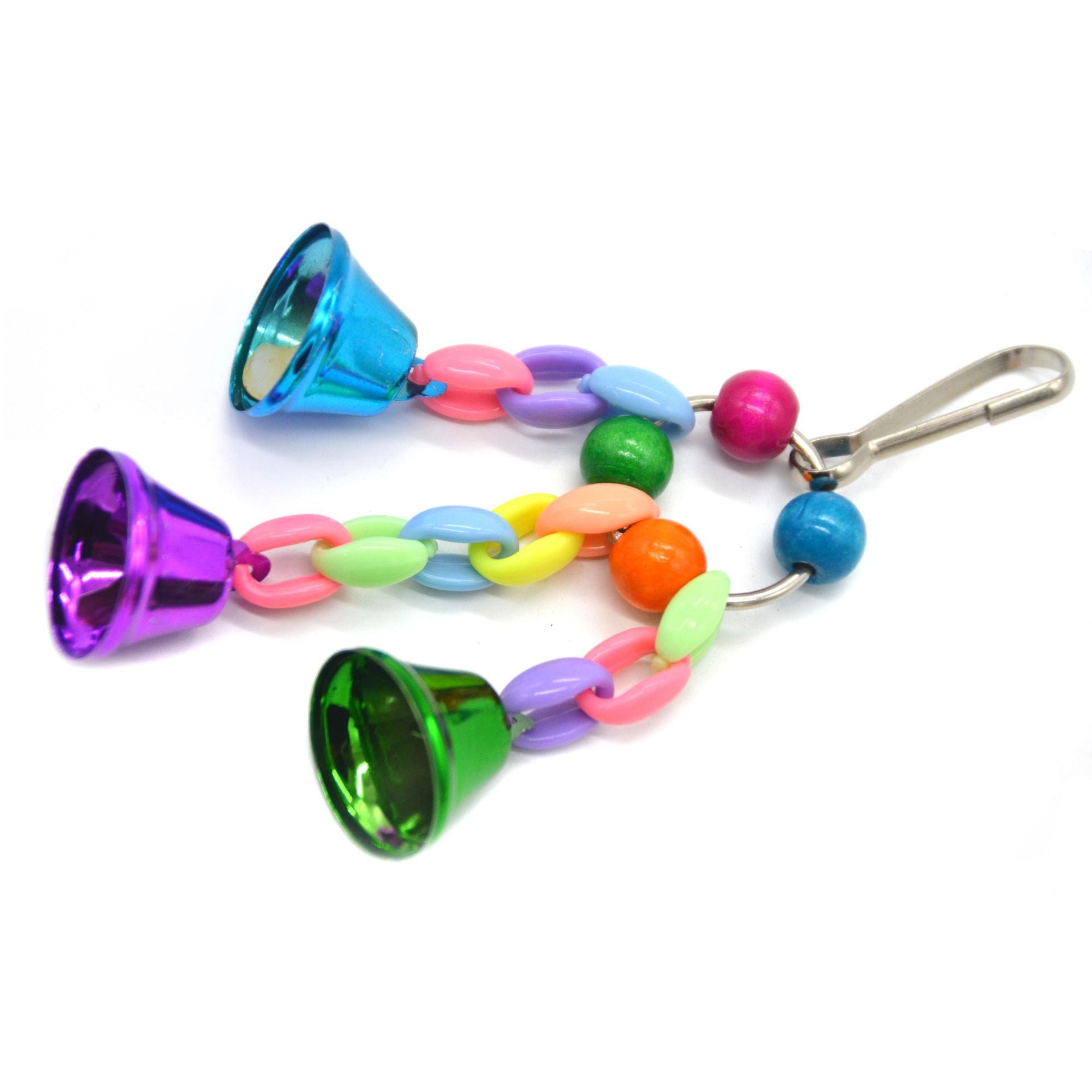 Wholesale Stainless Steel Colorful Beads Bell String Parrot Chewing Toys