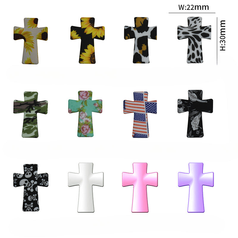 20Pcs Silicone Silicone Focal Beads Cross Beads for Pens Necklace