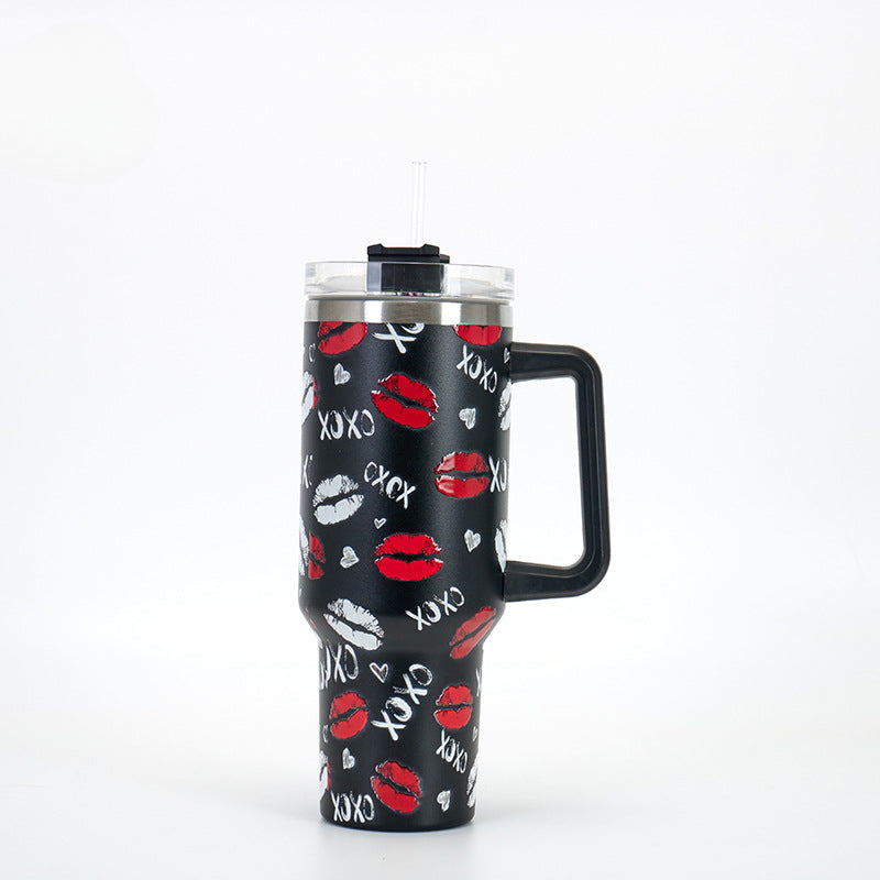 Wholesale 40oz Stainless Steel Western Style Aztec Leopard Print Car Straw Cup Ice Bullies Cup