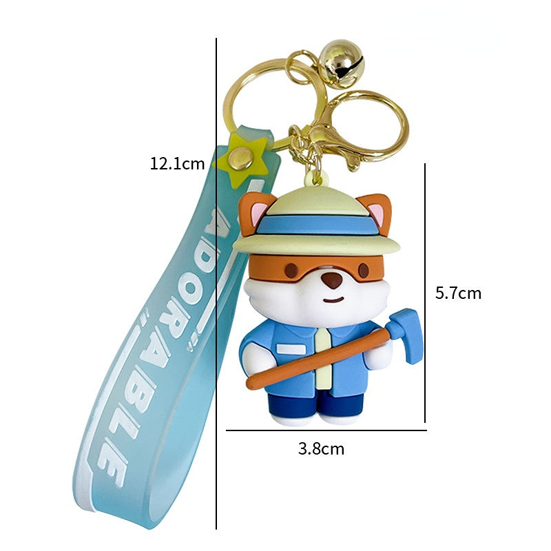 Llavero lindo del zorro de la granja del PVC al por mayor