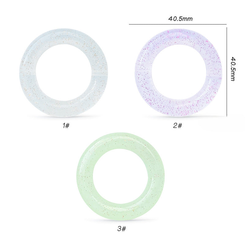 Wholesale 10PCS Sparkling Powder DIY Heart Round Silicone Beads